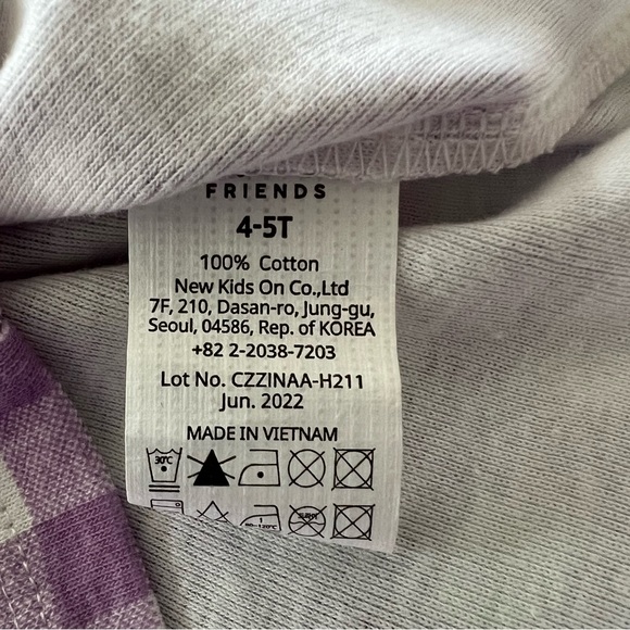 Molli Melli Girls Purple Checkered Apple 2 Piece Pajama Set - Picture 6 of 10